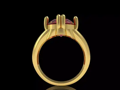 Garnet Round Ring 3D print model