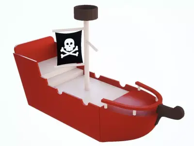 Pirate Ship Low-poly 3D model from CGTrader - Low-poly