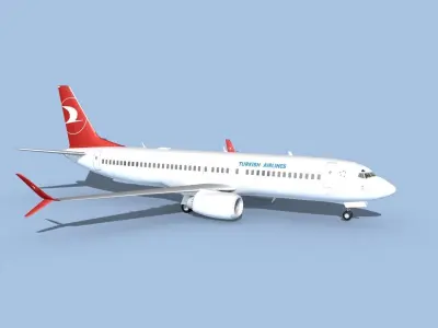 Boeing 737-800 Max Turkish Airlines 3D model