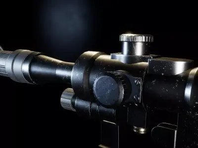 AAA PSO-1 Sniper Scope Game Ready PBR Low-poly 3D model