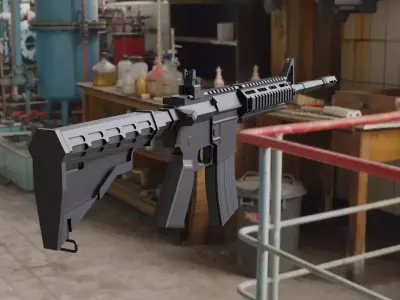 M4 Carabine Low-poly 3D model