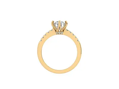 Solitaire Engagement Ring 3D print model 88