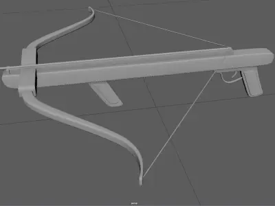 Low Poly Old Wooden Crossbow Stylized Medieval Weapon 3D Model Low-poly 3D model