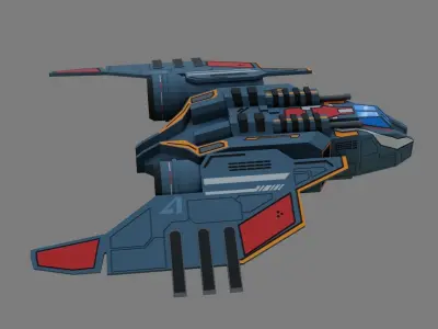 Sci-Fi Fighter Ship - Low Poly - Game Ready - PBR Low-poly 3D model