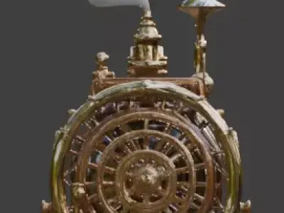 Steampunk Industrial Communication Device 3D Model Low-poly 3D model