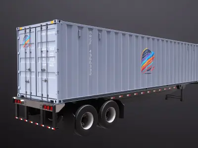 ISO Shipping Container Semi Trailer  purchase 3D model