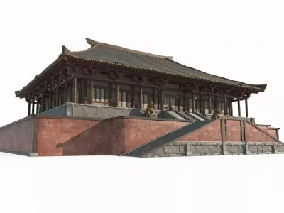 Asian ancient architecture palace 3D model