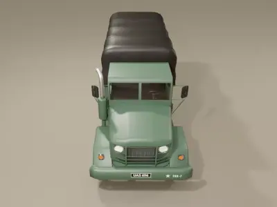 Old Military Truck - Caminhao Exercito Antigo Low-poly 3D model