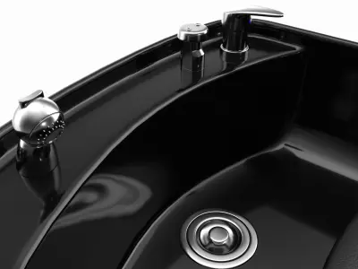 Hairdresser Sink Washing Station with Chair 3D model