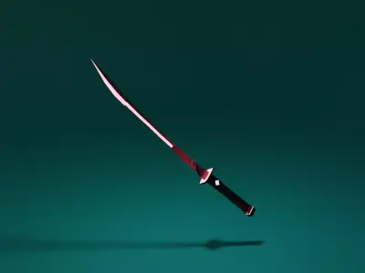 Low Poly Sci Fi Katana Low-poly 3D model