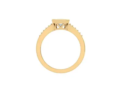 Asscher Solitair Ring 3D print model order