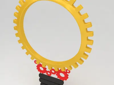 Bulb mechanical gear 3d model  3D model