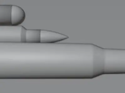 Low-poly Ammo three gold bullets Free low-poly 3D model