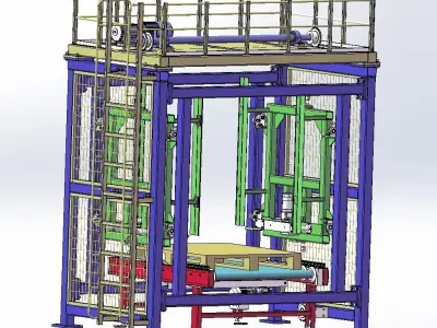 Automatic Palletizing System Machine - Industrial Pallet Stacker 3D model