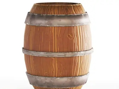 Stylized Barrel Low-poly 3D model buy