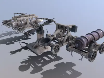 Medieval Siege Pack Low-poly 3D model