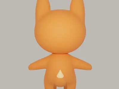 Fox Cartoon Character 3D model