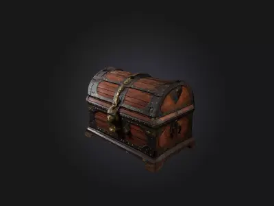 Ancient Chest Low-poly 3D model