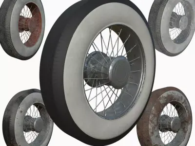 Classic Tire 4K PBR Low-poly and High Poly Game Ready VR AR Low-poly 3D model