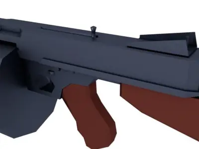 Tommy Gun Low-poly 3D model