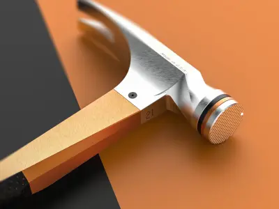 Modern Geometric Titanium Hammer Low-poly 3D model