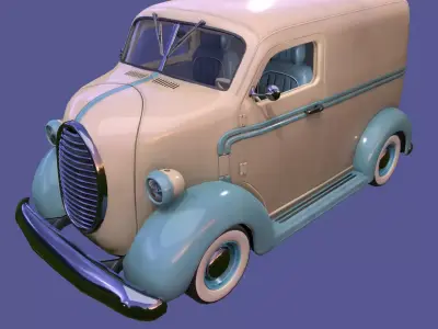 Vintage Custom COE Delivery Van Low-poly 3D model