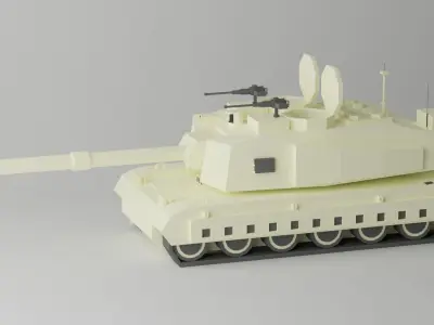  Simple Cartoon Heavy Tank Low-poly 3D model