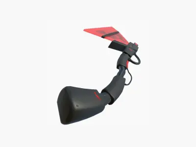 SciFi War Axe A04 Black Red - Sci Fi Weapon Design Low-poly 3D model