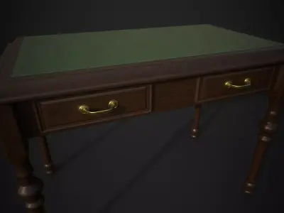 Antique Desk 3D Model Low-poly 3D model