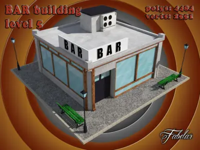 BAR level Low-poly 3D model shop