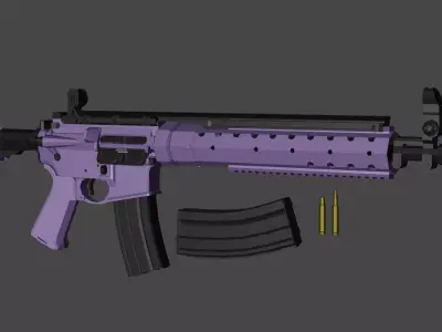 MK12 SPR High Quality Game-Ready Rifle 3D Model Low Poly Low-poly 3D model
