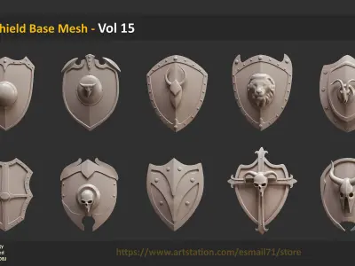 30 Shield Base Mesh - Vol 15 Low-poly 3D model