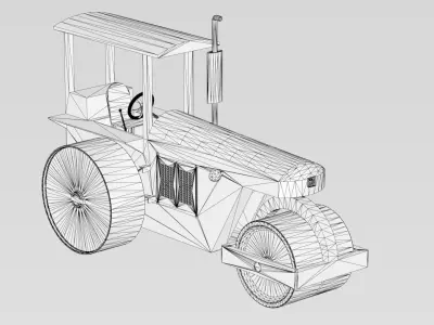 Road Roller - Indian Low-poly 3D model