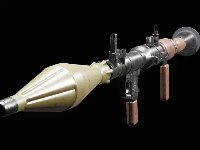 RPG-7 machine gun Low-poly 3D model