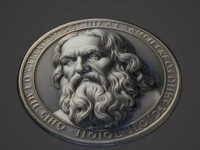 Galileo Galilei Medallion 3D print model