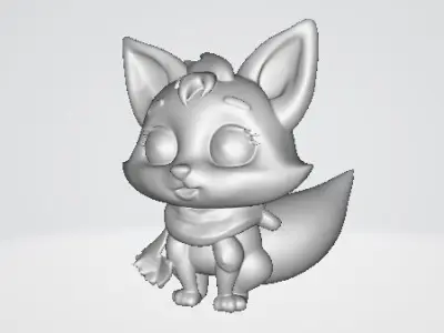 Cute Low Poly Fox Character Rigged PBR Game Ready Low-poly 3D model
