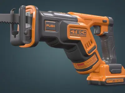 Reciprocating Saw Low-poly 3D model purchase