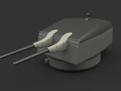 15cm SK C28 naval gun - version 1 Low-poly 3D model
