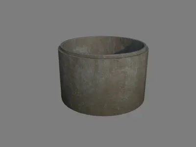 Concrete well Low-poly 3D model