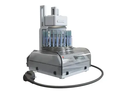 Automated Insulin Pen Testing Station with Vertical Rotary Table Low-poly 3D model