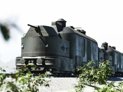 Armoured Train Low-poly 3D model