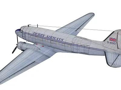 Douglas DC-3 Low-poly 3D model