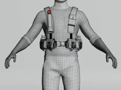 military man  Low-poly 3D model