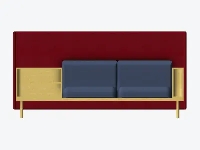 Sofa - Contemporary - Flame - Corner Shelf - Left Low-poly 3D model