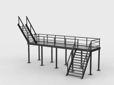 Industrial Staircases 3D model