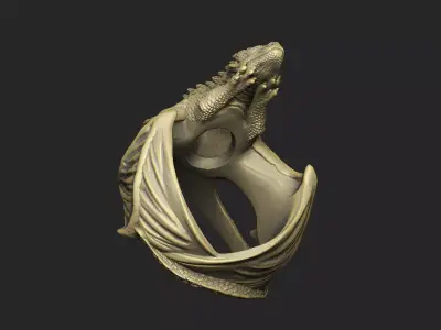 Dragons ring designs power authorities monster killer skull  3D print model