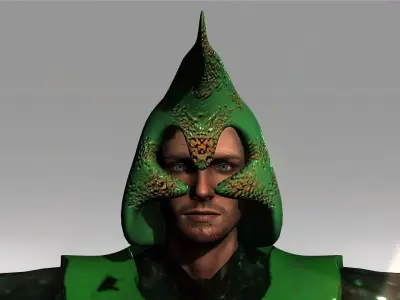 Green Horn Betel Helmet Low-poly 3D model