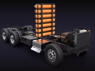 Hydrogen Semi-Truck Chassis 3D model