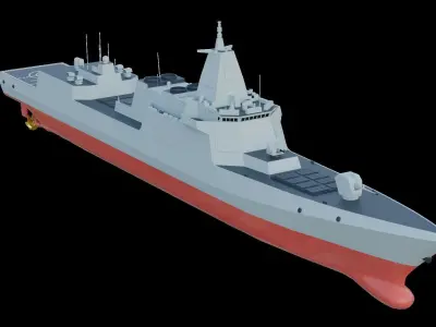 Type 055 destroyer Low-poly 3D model 3D model
