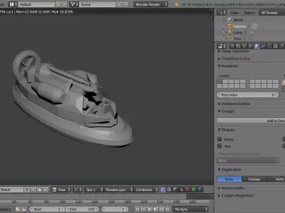 IC-200 Hovercraft Low-poly 3D model